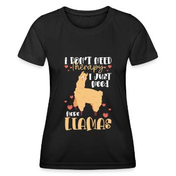 Lama Ferme Animal Doux - T-shirt sport Femme - noir - Devant - AI Model Female 172 light (172cm)
