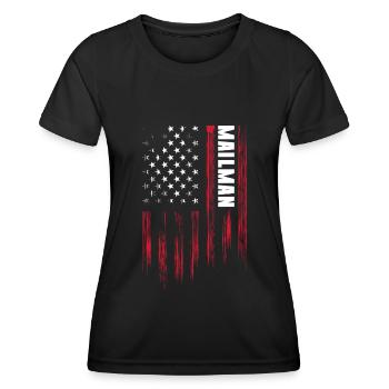 Postbote Zusteller Sendung Kurierdienst - Frauen Funktions-T-Shirt - Schwarz - Vorne - AI Model Female 172 light (172cm)
