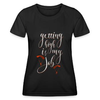 Skydiving Jumping Sports - Women's Functional T-Shirt - black - Front - AI Model Female 172 light (172cm)