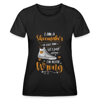 Schuster Beruf - Frauen Funktions-T-Shirt - Schwarz - Vorne - AI Model Female 172 light (172cm)