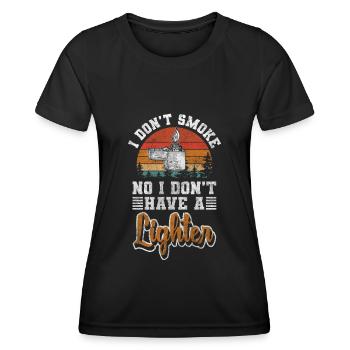Addiction Tabac Cigarettes Cible - T-shirt sport Femme - noir - Devant - AI Model Female 172 light (172cm)