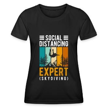 Fallschirmspringer Sprung Sport Base Jump - Frauen Funktions-T-Shirt - Schwarz - Vorne - AI Model Female 172 light (172cm)