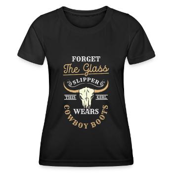 Wilder Westen Pferd Line Dance - Frauen Funktions-T-Shirt - Schwarz - Vorne - AI Model Female 172 light (172cm)
