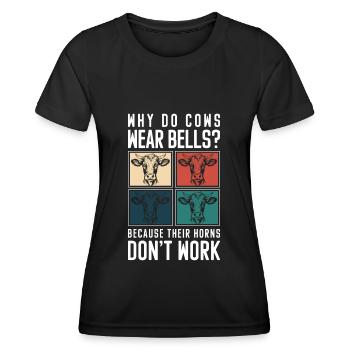 Vaches Vaches laitières Éleveur - T-shirt sport Femme - noir - Devant - AI Model Female 172 light (172cm)