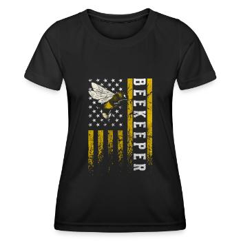 Imker Wabe Zucht Bienchen - Frauen Funktions-T-Shirt - Schwarz - Vorne - AI Model Female 172 light (172cm)