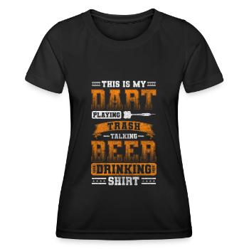 Darts Scheibe Zielen Männersport - Frauen Funktions-T-Shirt - Schwarz - Vorne - AI Model Female 172 light (172cm)