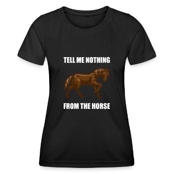 Denglish ne me dit rien du cheval - T-shirt sport Femme - noir - Devant - AI Model Female 172 light (172cm)