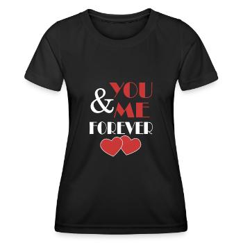 You & me forever Valentinstag Geschenk - Frauen Funktions-T-Shirt - Schwarz - Vorne - AI Model Female 172 light (172cm)