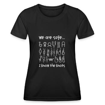 We are sure - I know the knots - Women's Functional T-Shirt - black - Front - AI Model Female 172 light (172cm)