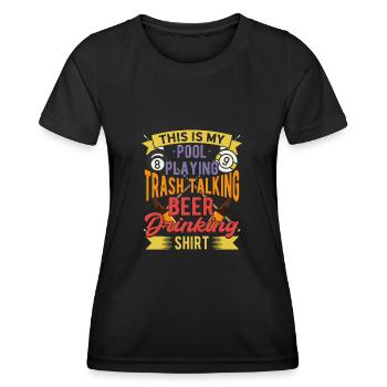 Billard und Bier | Pool Billard - Frauen Funktions-T-Shirt - Schwarz - Vorne - AI Model Female 172 light (172cm)