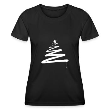 Christmas Tree Christmas Tree Graffiti - Women's Functional T-Shirt - black - Front - AI Model Female 172 light (172cm)