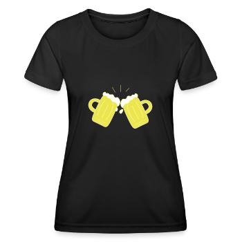Bierkrug, Prost - Frauen Funktions-T-Shirt - Schwarz - Vorne - AI Model Female 172 light (172cm)