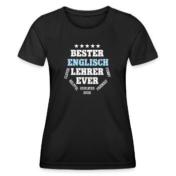 Bester Englischlehrer English Englisch Lehrer - Frauen Funktions-T-Shirt - Schwarz - Vorne - AI Model Female 172 light (172cm)