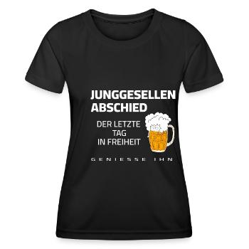 Bachelor Party - Last Day in Freedom - Women's Functional T-Shirt - black - Front - AI Model Female 172 light (172cm)
