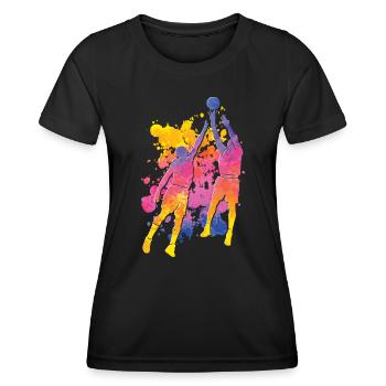 Basketteur Coloré Paint Slam Dunk Sports - T-shirt sport Femme - noir - Devant - AI Model Female 172 light (172cm)