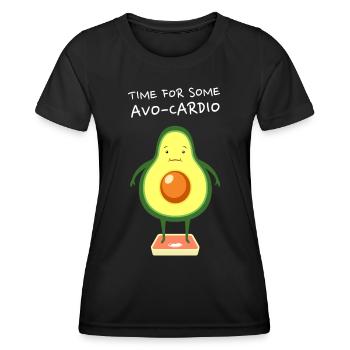 Time For Some Avo-Cardio - Avocado Cardio Gym - Frauen Funktions-T-Shirt - Schwarz - Vorne - AI Model Female 172 light (172cm)
