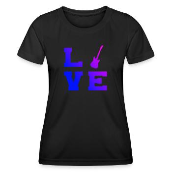 Gitarre Gitarrist Guitar Herren Guitar Player - Frauen Funktions-T-Shirt - Schwarz - Vorne - AI Model Female 172 light (172cm)