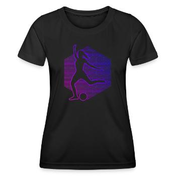 Fussballspielen Fussball Herren Fussballspieler - Frauen Funktions-T-Shirt - Schwarz - Vorne - AI Model Female 172 light (172cm)