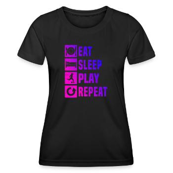 Fussballspielen Fussballspiel Herren Football - Frauen Funktions-T-Shirt - Schwarz - Vorne - AI Model Female 172 light (172cm)
