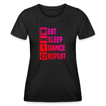 Women's Shuffle Dance Shuffle Girl Shuffledancer - Women's Functional T-Shirt - black - Front - AI Model Female 172 light (172cm)