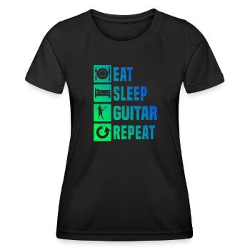 Guitar Guitar Guitar Player Electric Guitar - Women's Functional T-Shirt - black - Front - AI Model Female 172 light (172cm)