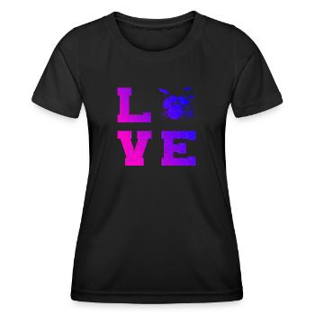 Tambours Femmes Batteur Percussion - T-shirt sport Femme - noir - Devant - AI Model Female 172 light (172cm)