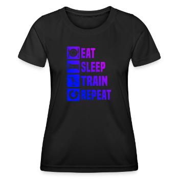 Krafttraining Aerobic Herren Damen Aerobic - Frauen Funktions-T-Shirt - Schwarz - Vorne - AI Model Female 172 light (172cm)