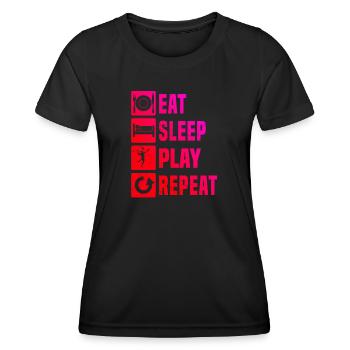 Herren Faustballspieler Faustballspielen Fistball - Frauen Funktions-T-Shirt - Schwarz - Vorne - AI Model Female 172 light (172cm)