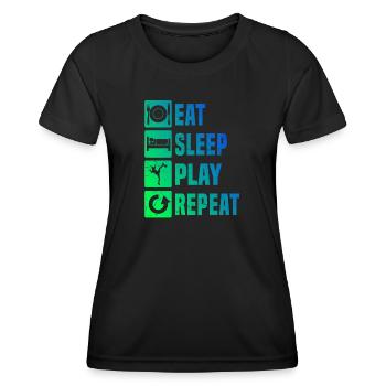 Fussballtennis Futnet Damen Futnet Spieler - Frauen Funktions-T-Shirt - Schwarz - Vorne - AI Model Female 172 light (172cm)