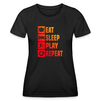 Football Game Football Soccer Women's Football Games - Women's Functional T-Shirt - black - Front - AI Model Female 172 light (172cm)