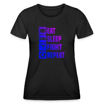 Boxing Damen Kickboxer Kickboxen Kickbox - Frauen Funktions-T-Shirt - Schwarz - Vorne - AI Model Female 172 light (172cm)