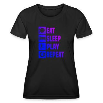 Football Football Football Game Men's Soccer - Women's Functional T-Shirt - black - Front - AI Model Female 172 light (172cm)