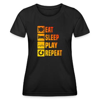 Damen Tennisspielen Tennisspieler Tennis spielen - Frauen Funktions-T-Shirt - Schwarz - Vorne - AI Model Female 172 light (172cm)