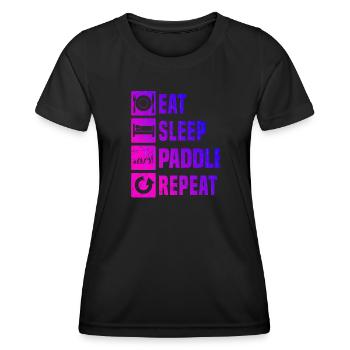 Paddle Racket Women's Paddle Court Paddle Paddle Ten - Women's Functional T-Shirt - black - Front - AI Model Female 172 light (172cm)