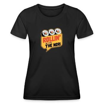 Speech Bubble Sushi - Women's Functional T-Shirt - black - Front - AI Model Female 172 light (172cm)