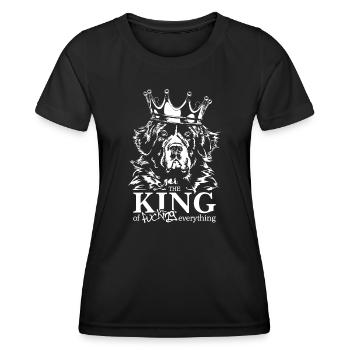 Landseer Roi de tout Chiens Disant - T-shirt sport Femme - noir - Devant - AI Model Female 172 light (172cm)