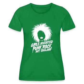 Girls didn't invent punk rock England - Women's Functional T-Shirt - kelly green - Front - AI Model Female 172 dark (172cm)