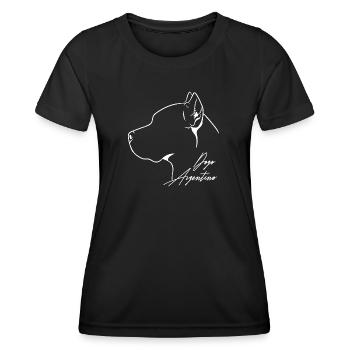 Dogue Argentino Profil Chiens Chien Wilsigns - T-shirt sport Femme - noir - Devant - AI Model Female 172 light (172cm)