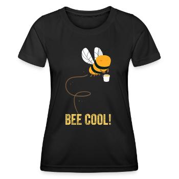 Bee Cool Plante insecte apiculture citations drôle - T-shirt sport Femme - noir - Devant - AI Model Female 172 light (172cm)
