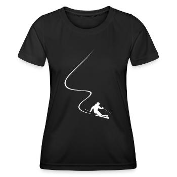 Skieur, slalom, ski, skieur, ski alpin - T-shirt sport Femme - noir - Devant - AI Model Female 172 light (172cm)