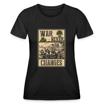 La guerre ne change jamais - T-shirt sport Femme - noir - Devant - AI Model Female 172 light (172cm)