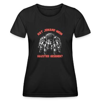 Vogelspinne Tarantel und lustiger Spinnenspruch - Frauen Funktions-T-Shirt - Schwarz - Vorne - AI Model Female 172 light (172cm)