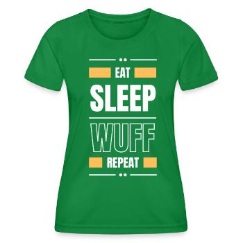 manger sommeil wuff chien répéter idée cadeau chien - T-shirt sport Femme - vert - Devant - AI Model Female 172 dark (172cm)