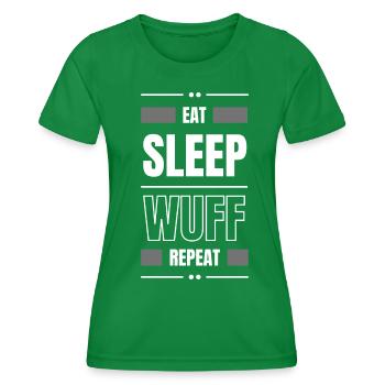 manger sommeil wuff chien répéter idée cadeau chien - T-shirt sport Femme - vert - Devant - AI Model Female 172 dark (172cm)