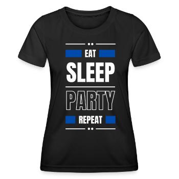 manger sleep party répéter l’idée cadeau danser en disant - T-shirt sport Femme - noir - Devant - AI Model Female 172 light (172cm)
