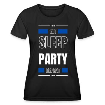 manger la fête du sommeil répéter l’idée de cadeau en disant danser - T-shirt sport Femme - noir - Devant - AI Model Female 172 light (172cm)