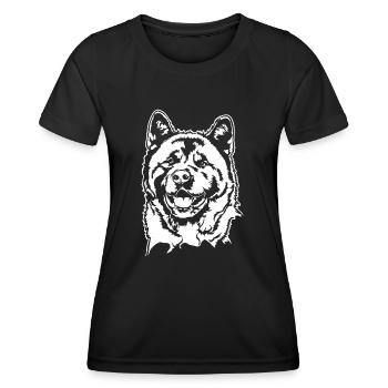 AMERICAN AKITA Hundeportrait Hunde Wilsigns - Frauen Funktions-T-Shirt - Schwarz - Vorne - AI Model Female 172 light (172cm)