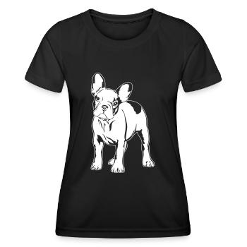 FRENCH BULLDOG - FRENCH BULLDOG standing - Women's Functional T-Shirt - black - Front - AI Model Female 172 light (172cm)