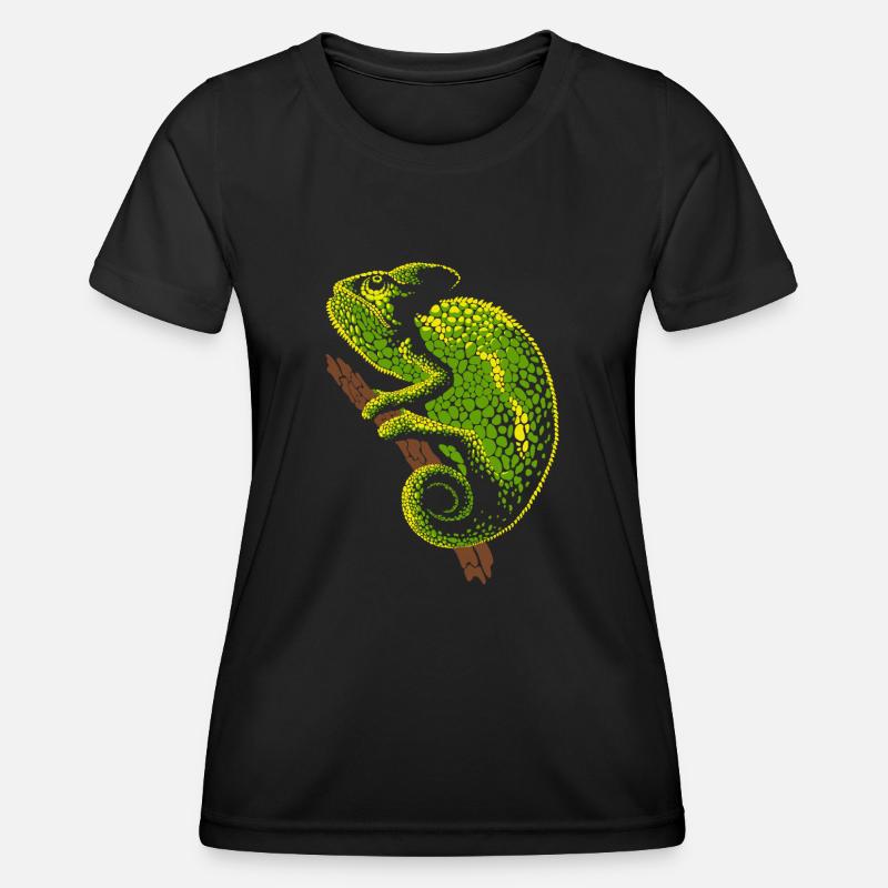 Chameleon reptile - Women's Functional T-Shirt - black