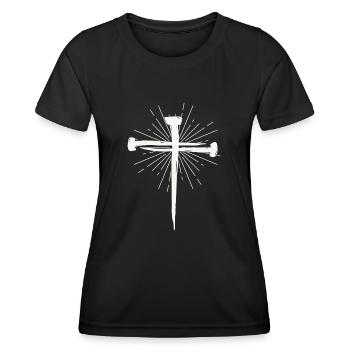 Croix de clous - T-shirt sport Femme - noir - Devant - AI Model Female 172 light (172cm)
